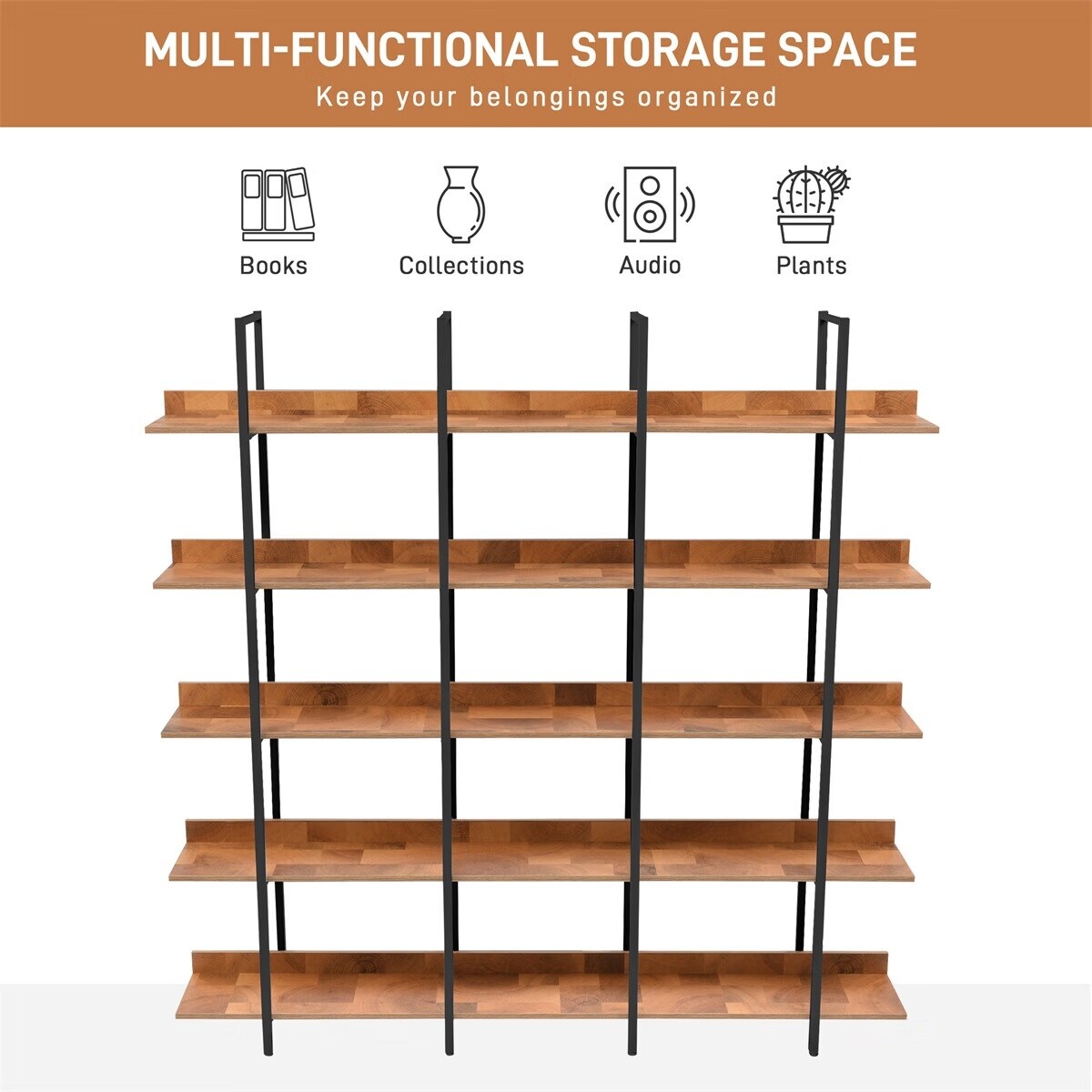 Merax 5 Tier Bookcase Home Office Open Bookshelf
