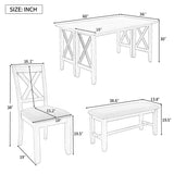 Merax 6-Piece Dining Set with Foldable Table, Bench