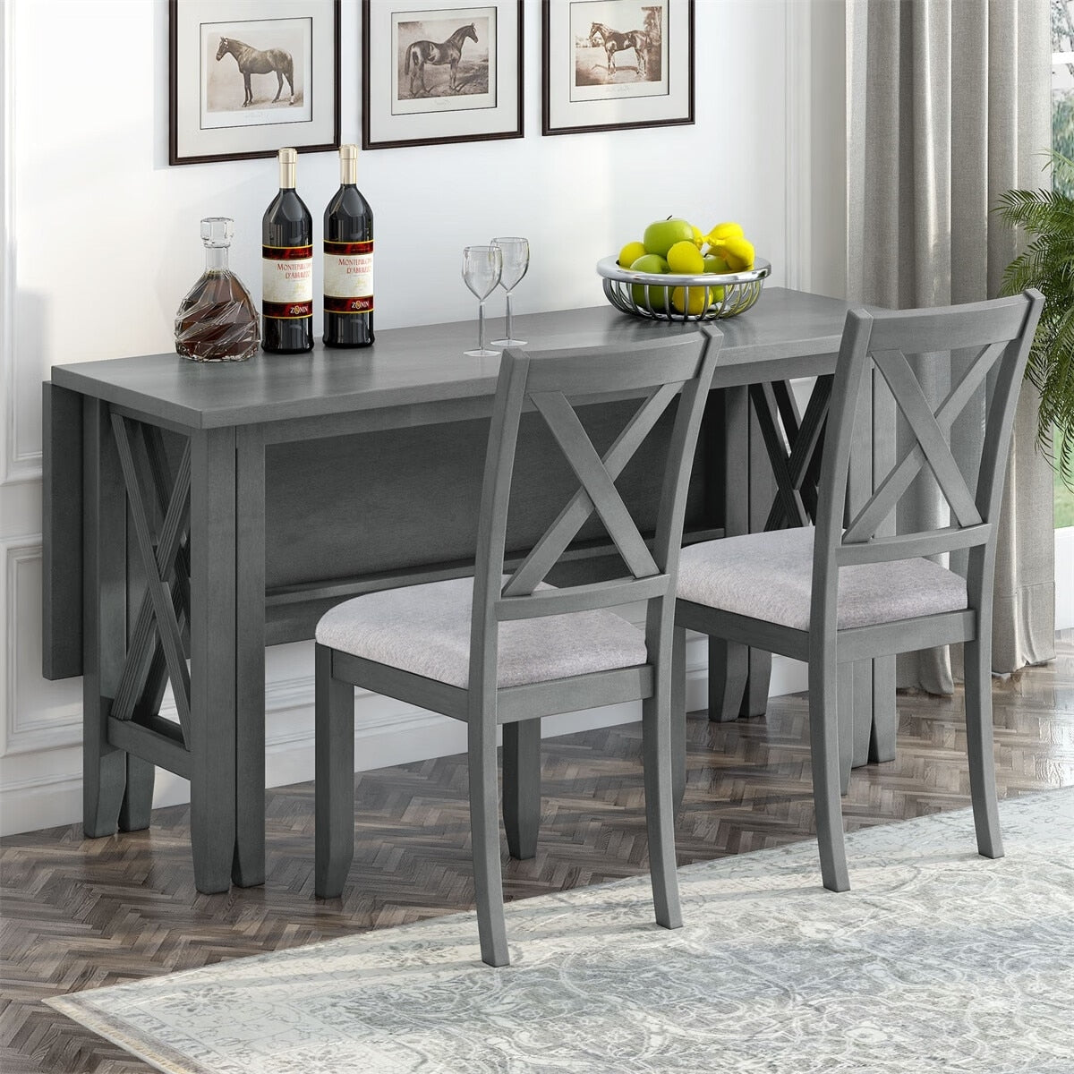 Merax 6-Piece Dining Set with Foldable Table, Bench