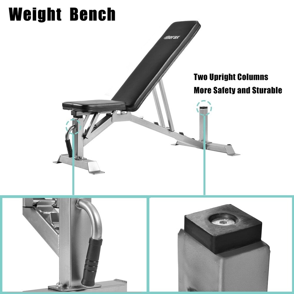 Merax Adjustable Weight Bench, 5 Position Incline Utility Bench Gym Bench