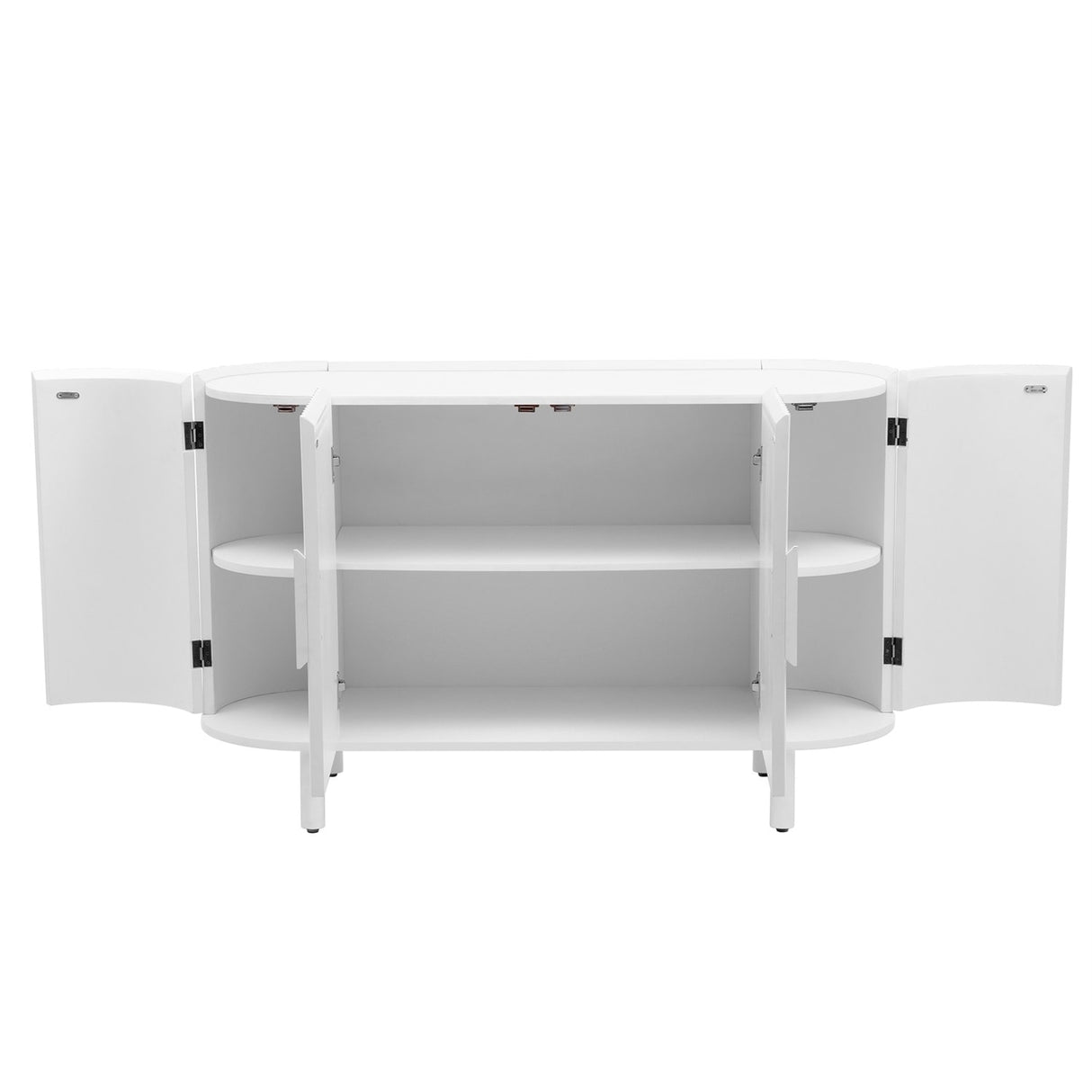 Merax Curved Design Light Luxury Sideboard with Adjustable Shelves