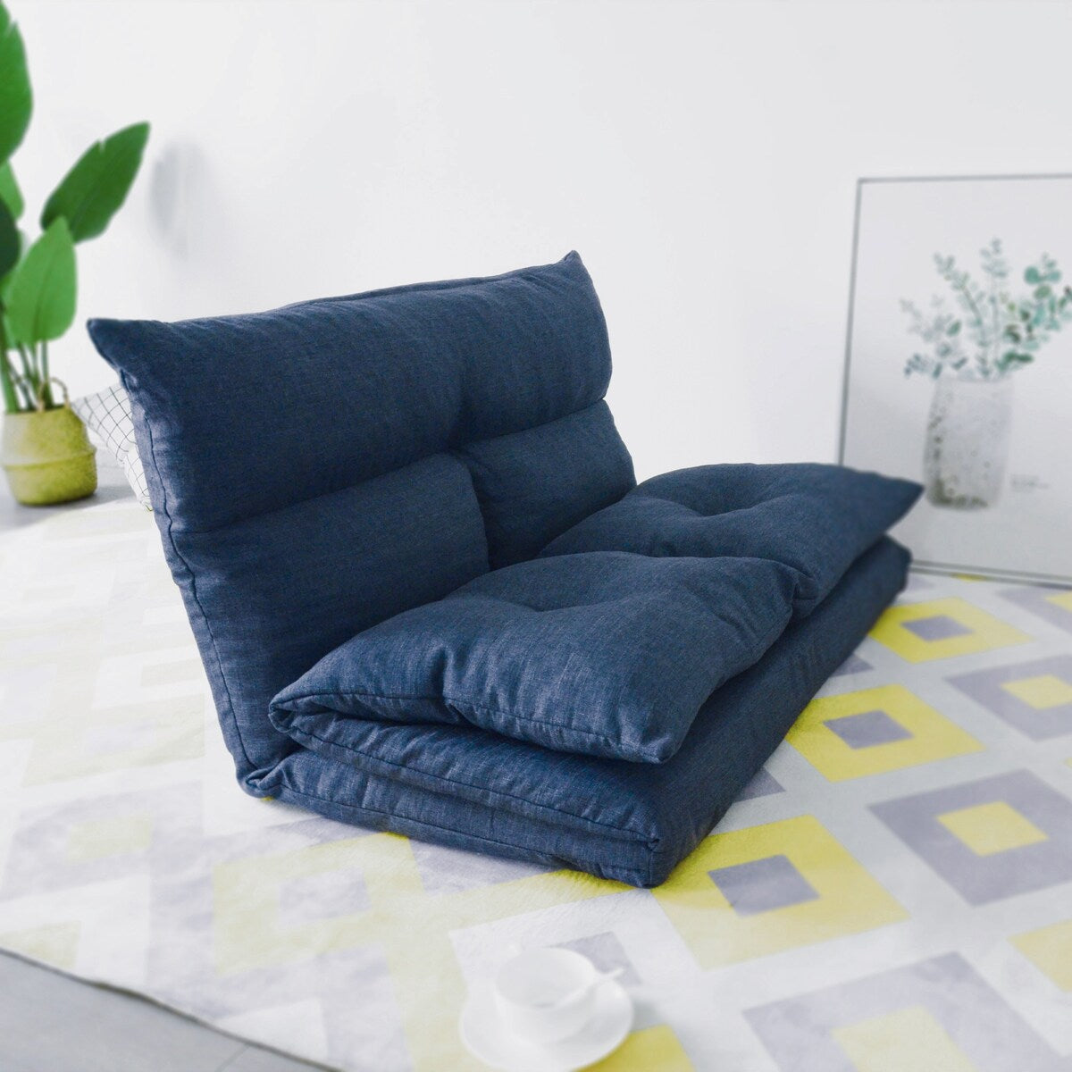Merax Fabric Folding Chaise Lounge Sofa Chair Floor Couch