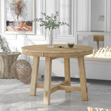 Merax Farmhouse Round Extendable Dining Table