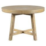 Merax Farmhouse Round Extendable Dining Table