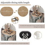Merax Farmhouse Round Extendable Dining Table