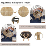 Merax Farmhouse Round Extendable Dining Table