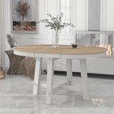Merax Farmhouse Round Extendable Dining Table