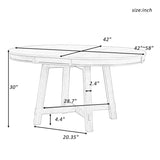 Merax Farmhouse Round Extendable Dining Table