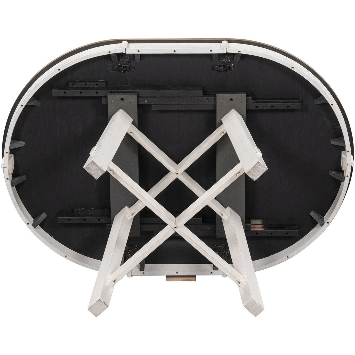 Merax Farmhouse Round Extendable Dining Table