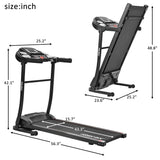 Merax Folding Electric Treadmill Motorized Running Machine Easy Assembly, 12 Programs with Transporation Wheels