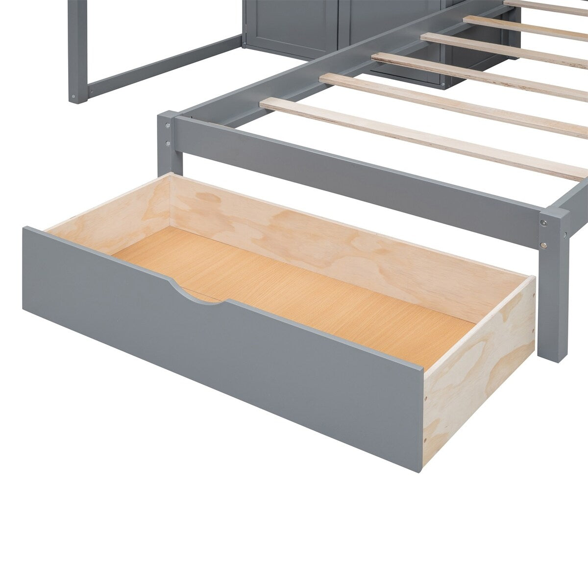 Merax Full Over Twin Bunk Bed with Wardrobe, Drawers
