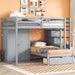 Merax Full Over Twin Bunk Bed with Wardrobe, Drawers