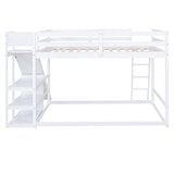 Merax Full over Full Bunk Bed with Ladder, Slide and Shelves