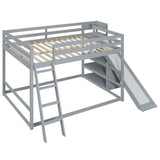 Merax Full over Full Bunk Bed with Ladder, Slide and Shelves