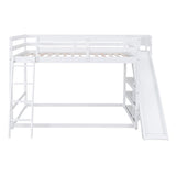 Merax Full over Full Bunk Bed with Ladder, Slide and Shelves