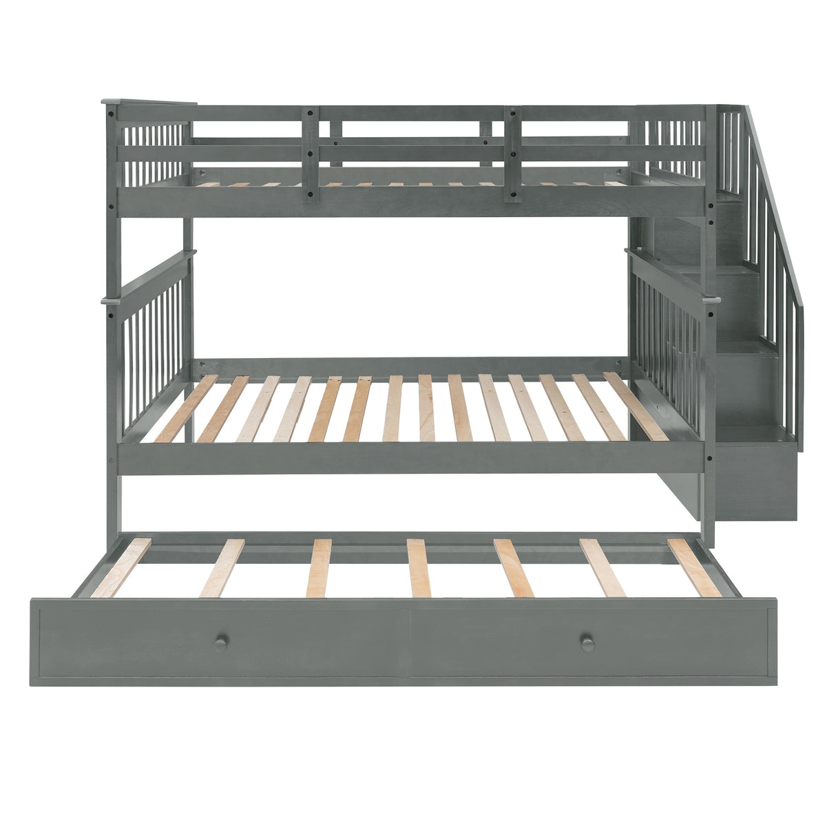 Merax Full over Full Bunk Bed with Twin Size Trundle