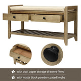Merax Multipurpose Storage Bench Shoe Rack with Cushioned Seat and Drawers