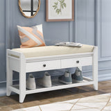 Merax Multipurpose Storage Bench Shoe Rack with Cushioned Seat and Drawers