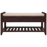 Merax Multipurpose Storage Bench Shoe Rack with Cushioned Seat and Drawers