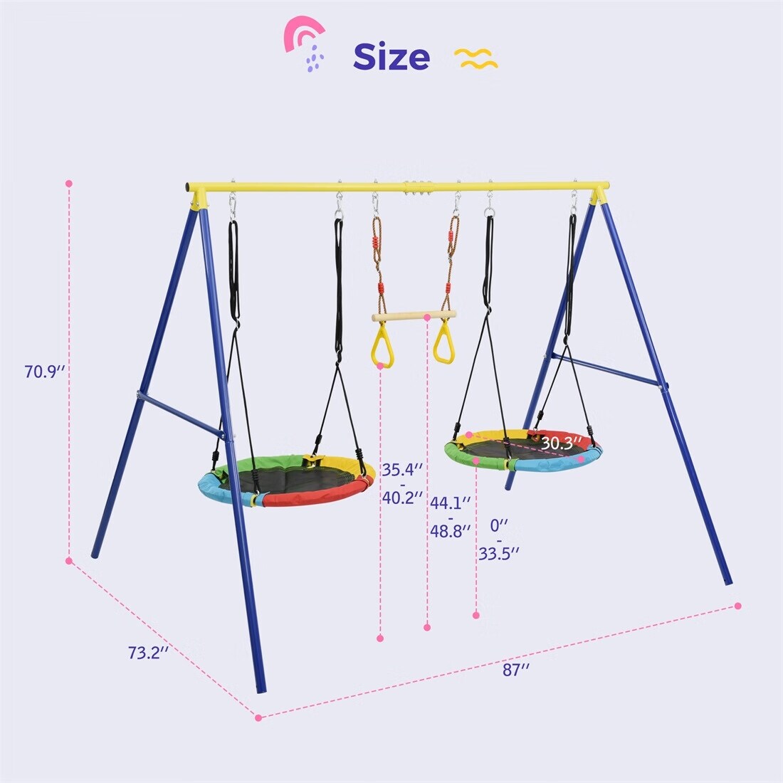 Merax Outdoor Toddler Saucer Swing Set - Blue