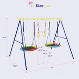 Merax Outdoor Toddler Saucer Swing Set - Blue