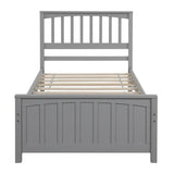 Merax Platform Twin Bed Frame Wood with Headboard and Footboard