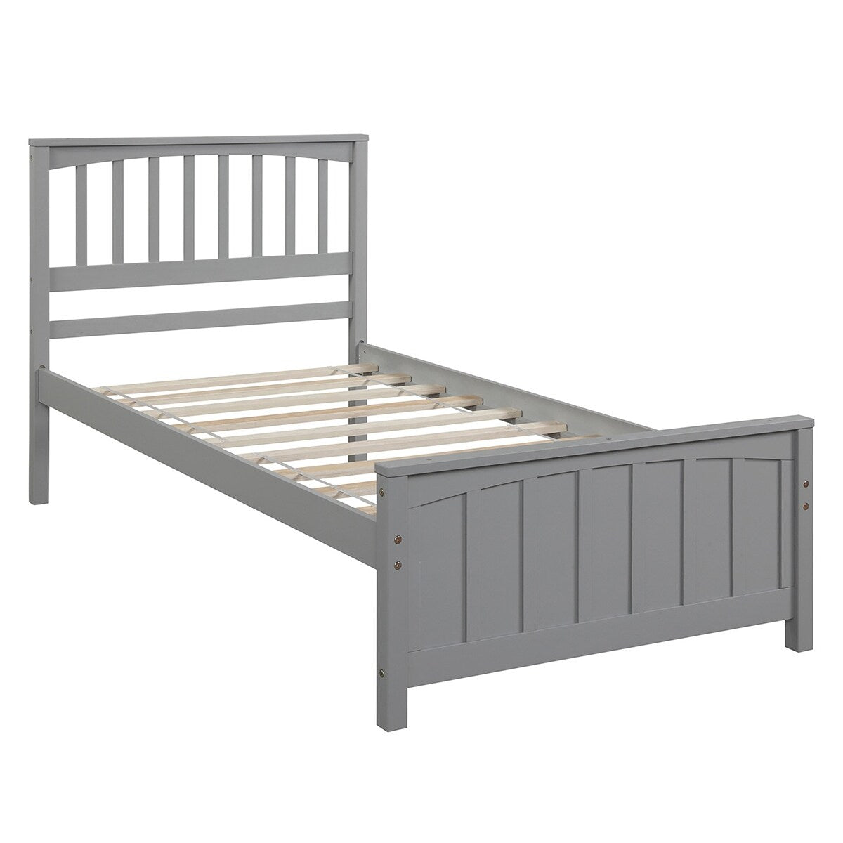 Merax Platform Twin Bed Frame Wood with Headboard and Footboard