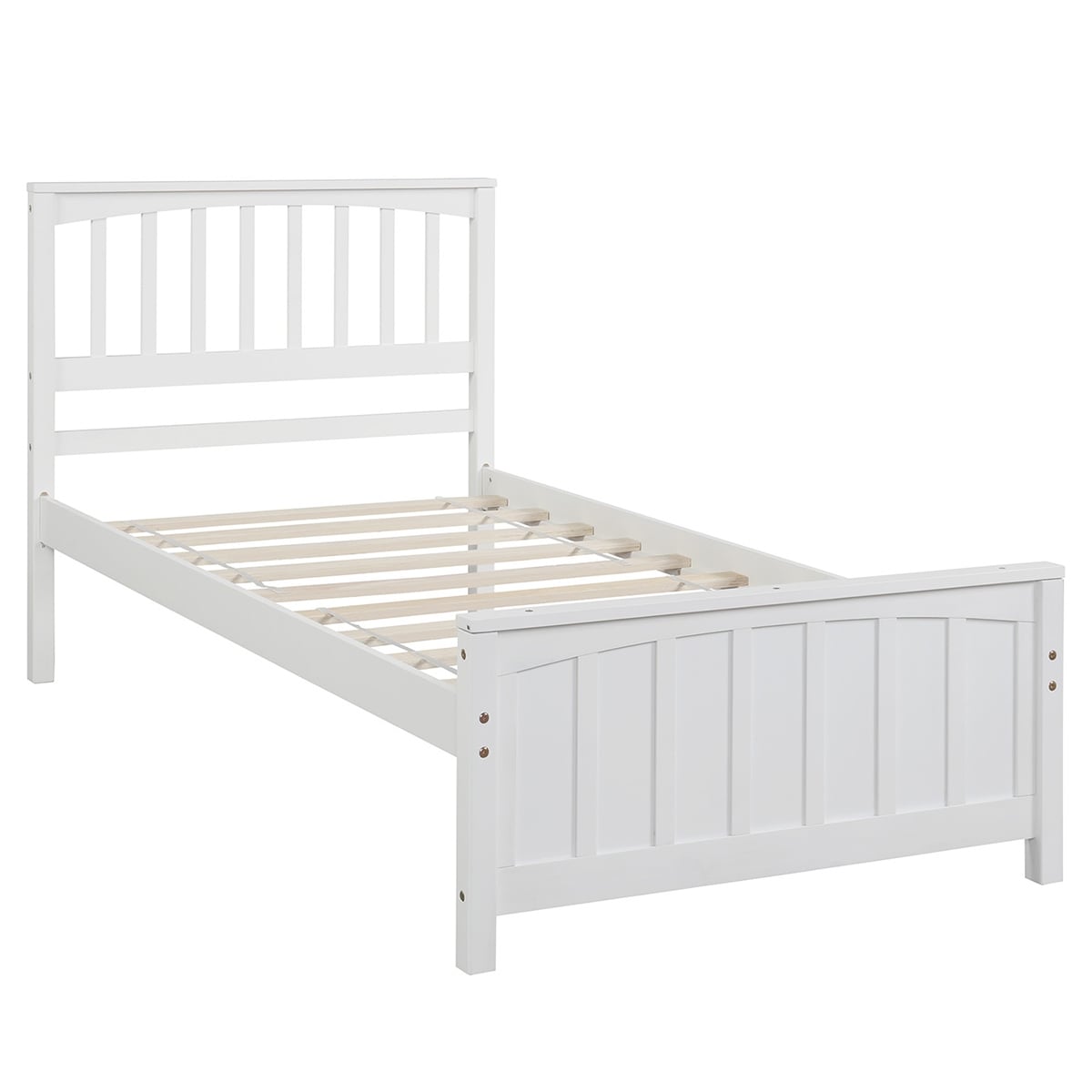 Merax Platform Twin Bed Frame Wood with Headboard and Footboard