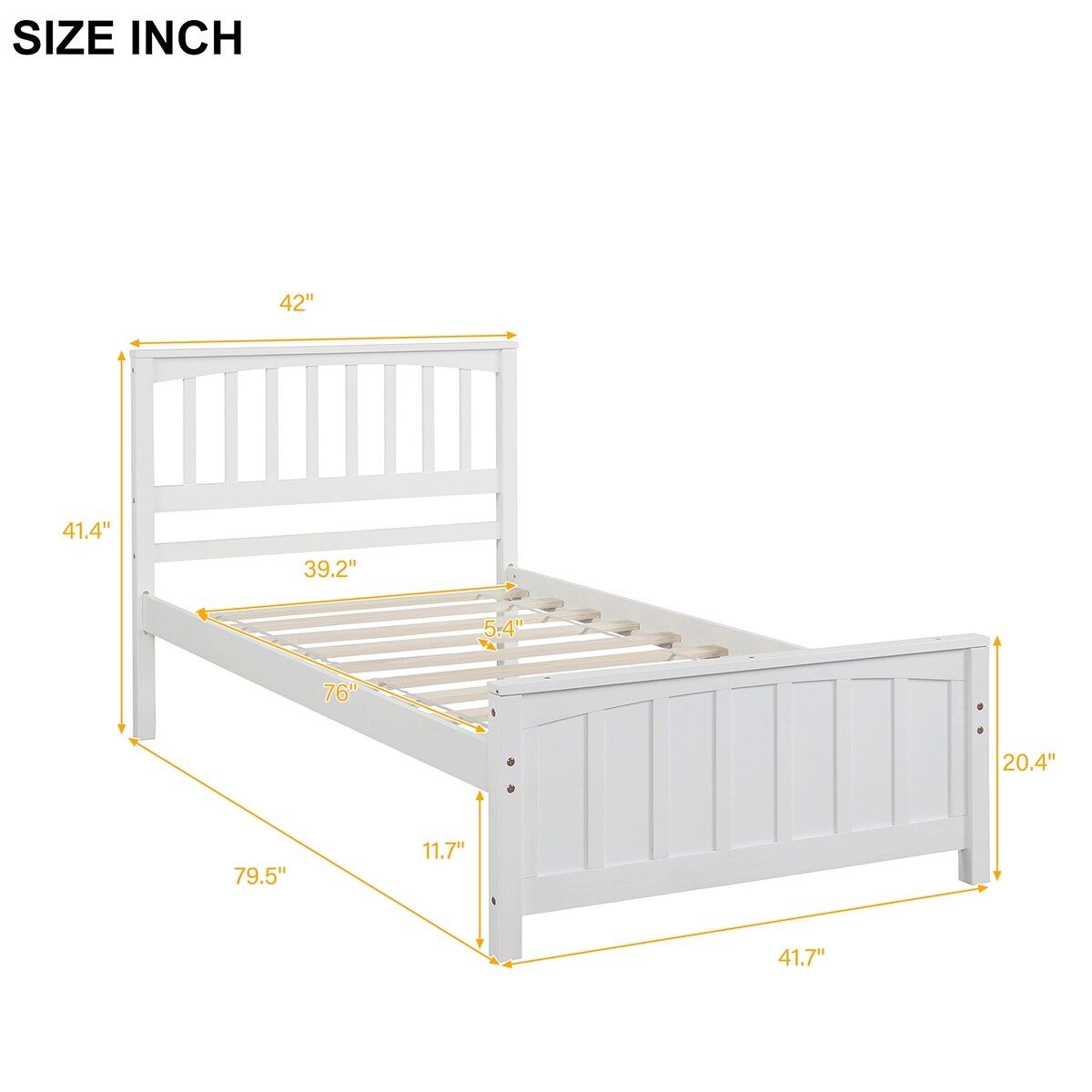 Merax Platform Twin Bed Frame Wood with Headboard and Footboard