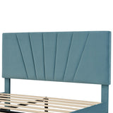 Merax Queen Velvet Upholstered Platform Bed Storage Bed with a Big Drawer