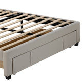 Merax Queen Velvet Upholstered Platform Bed Storage Bed with a Big Drawer