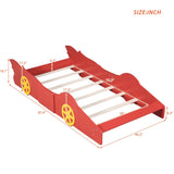 Merax Race Car-Shaped Platform Bed with Wheels