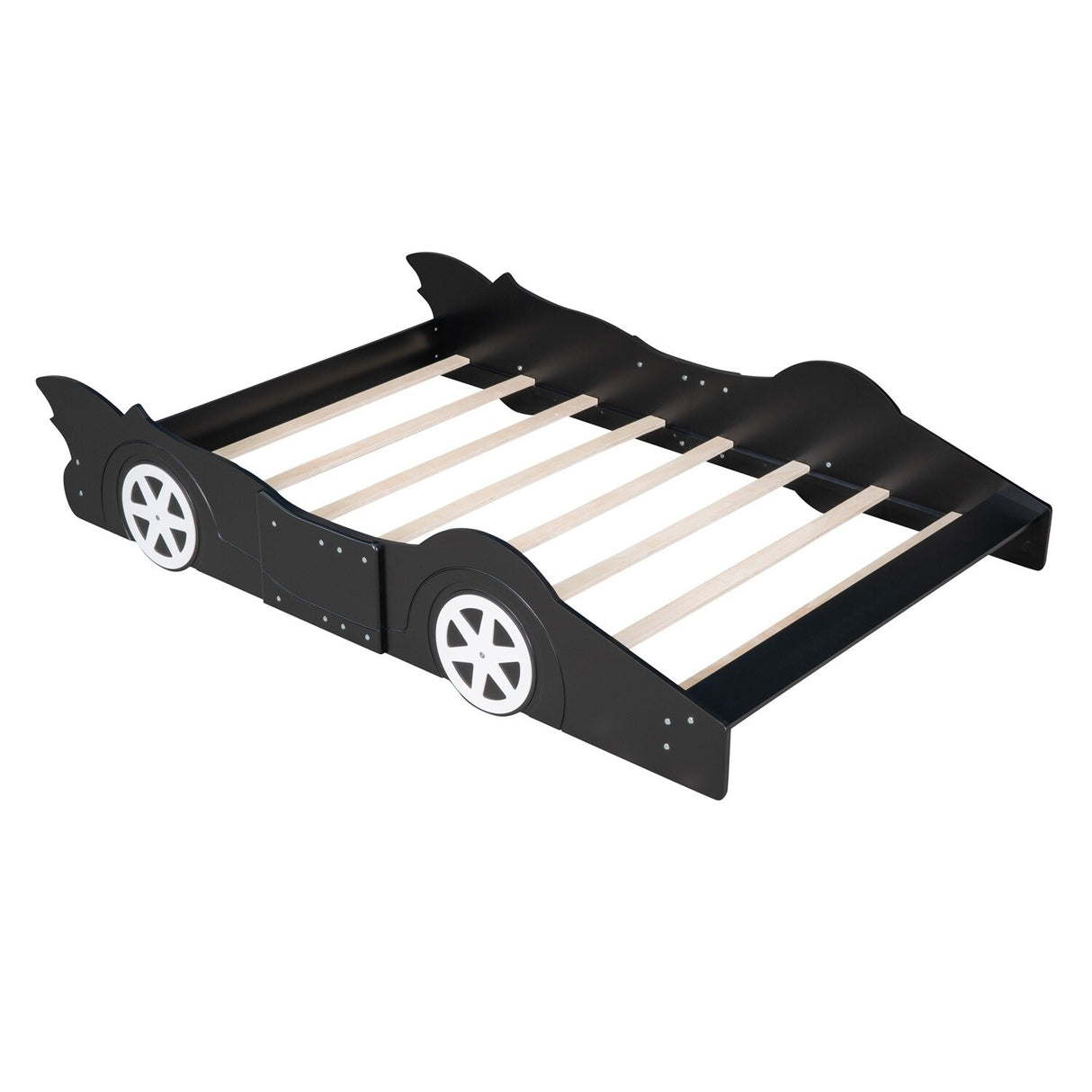 Merax Race Car-Shaped Platform Bed with Wheels