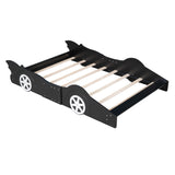Merax Race Car-Shaped Platform Bed with Wheels
