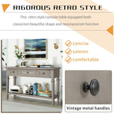 Merax Retro Style Console Table with Three Top Drawers and Bottom Shelf
