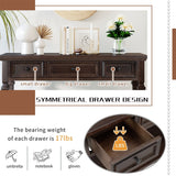 Merax Retro Style Console Table with Three Top Drawers and Bottom Shelf