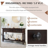 Merax Retro Style Console Table with Three Top Drawers and Bottom Shelf