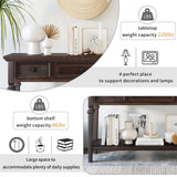 Merax Retro Style Console Table with Three Top Drawers and Bottom Shelf