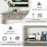 Merax Retro Style Console Table with Three Top Drawers and Bottom Shelf