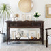 Merax Retro Style Console Table with Three Top Drawers and Bottom Shelf