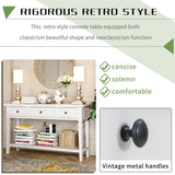 Merax Retro Style Console Table with Three Top Drawers and Bottom Shelf