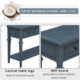 Merax Retro Style Console Table with Three Top Drawers and Bottom Shelf