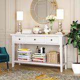 Merax Retro Style Console Table with Three Top Drawers and Bottom Shelf
