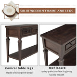 Merax Retro Style Console Table with Three Top Drawers and Bottom Shelf
