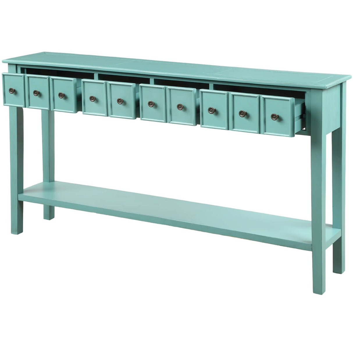 Merax Rustic 4-drawers Long Entryway Console Table