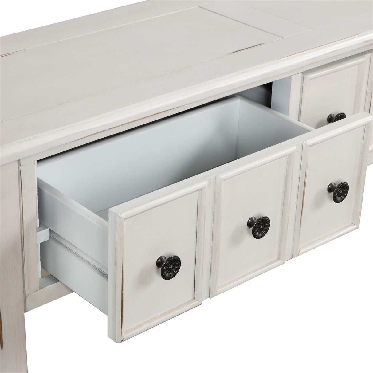 Merax Rustic 4-drawers Long Entryway Console Table