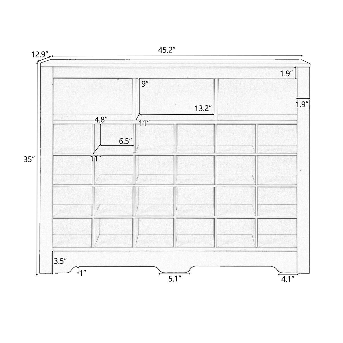 Merax Sleek Design 24 Shoe Cubby Console