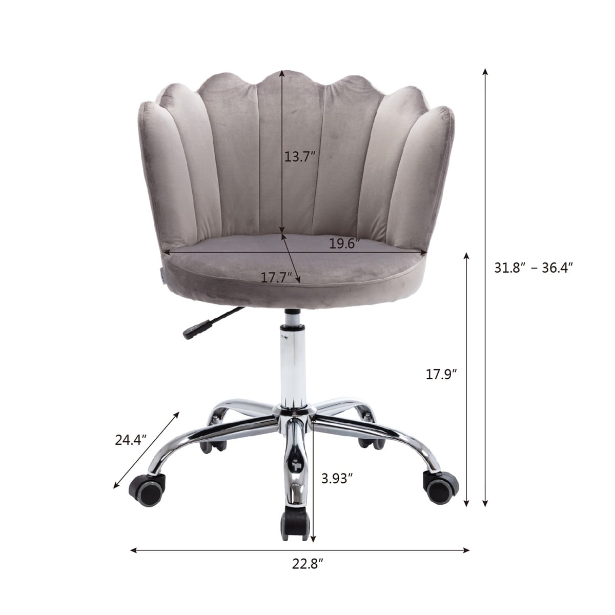 Merax Swivel Velvet Shell Chair for Living Room