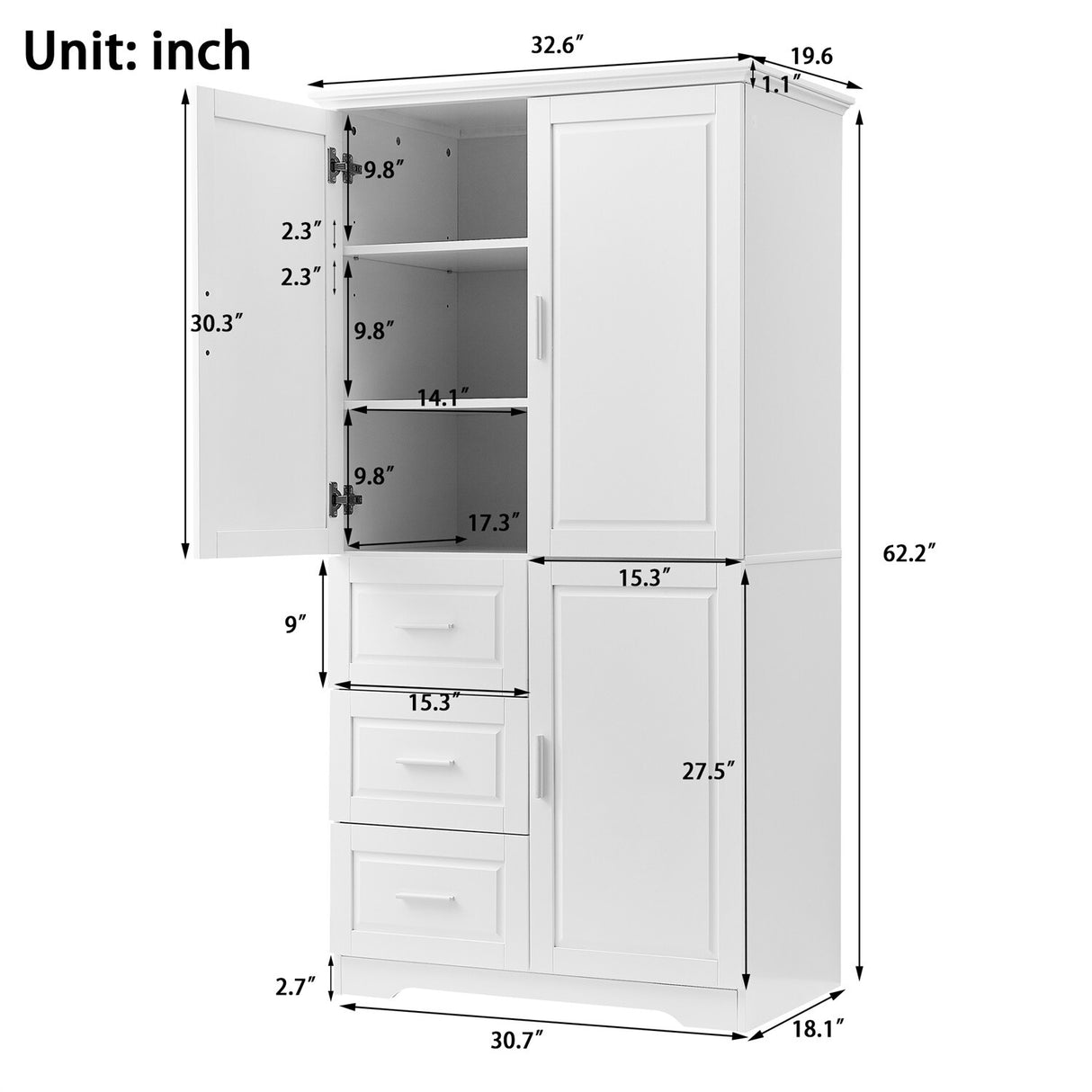 Merax Tall and Wide Storage Cabinet with Doors