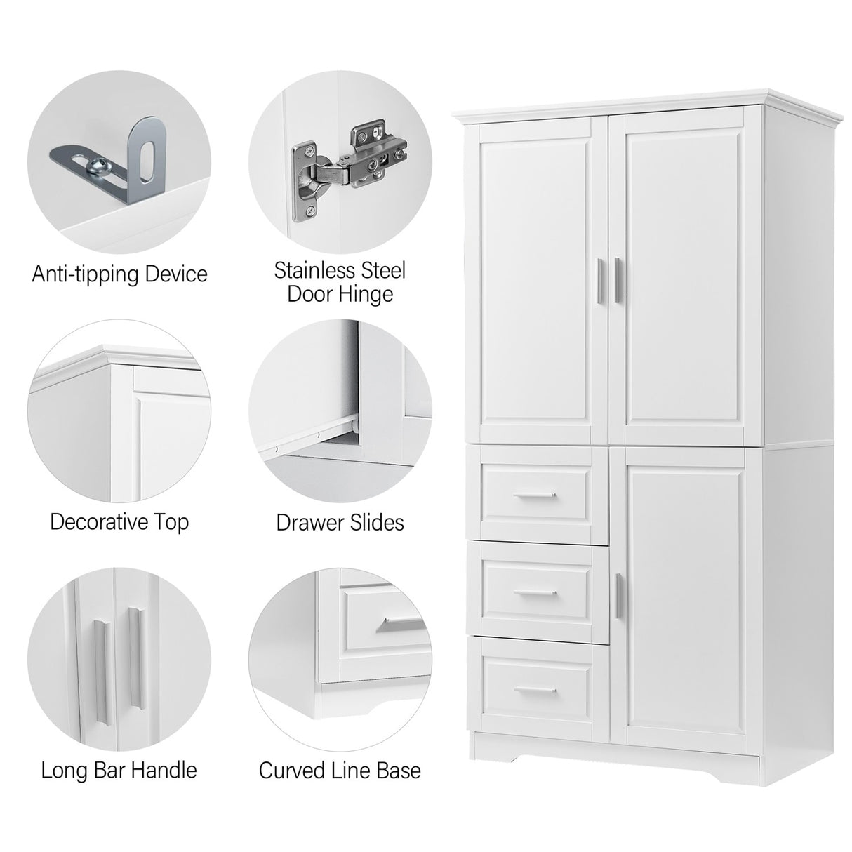 Merax Tall and Wide Storage Cabinet with Doors